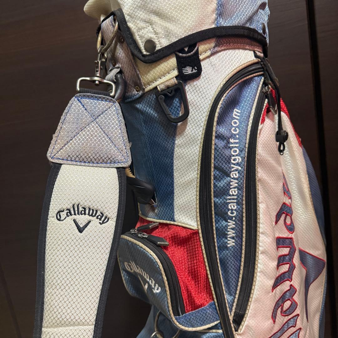 Callaway キャディバッグ ゴルフバッグ ホワイト/レッド/ブルー