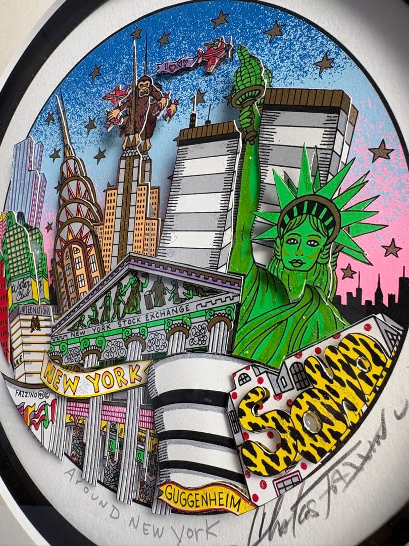 【極美品・COA付】チャールズ・ファジーノ「Around New York」