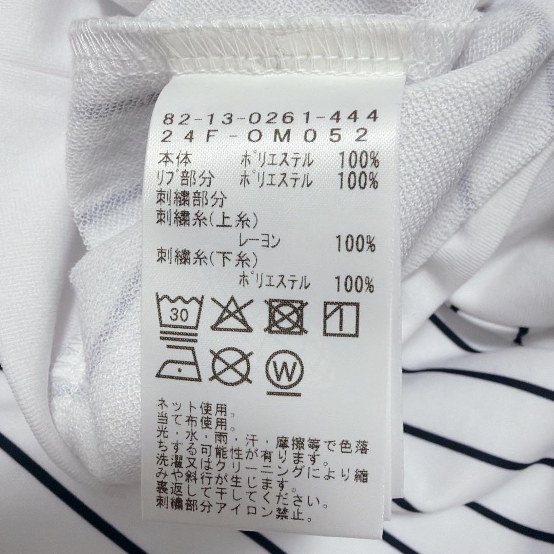 使用に近い　ビームスゴルフ ストライプ柄 長袖シャツ Bロゴ刺繍　S