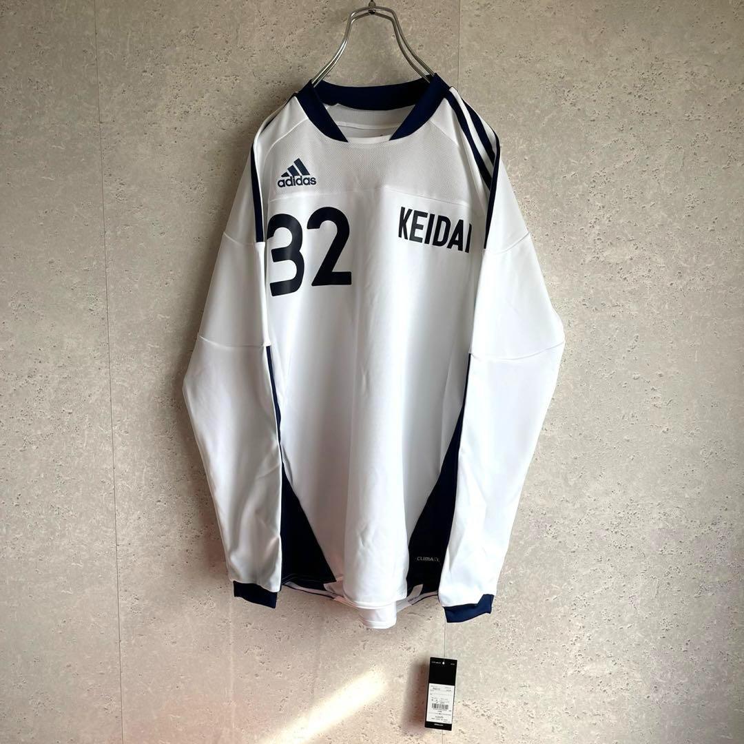 アディダス 未使用品 長袖サッカーシャツ ユニフォーム 日本製 カレッジロゴ