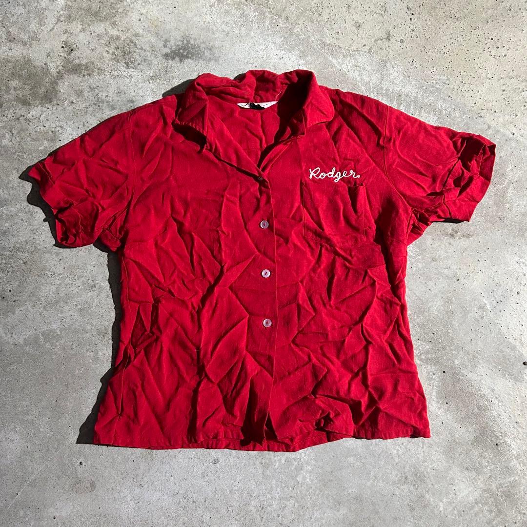 70〜80s AngelTown ボーリングシャツ チェーンステッチ