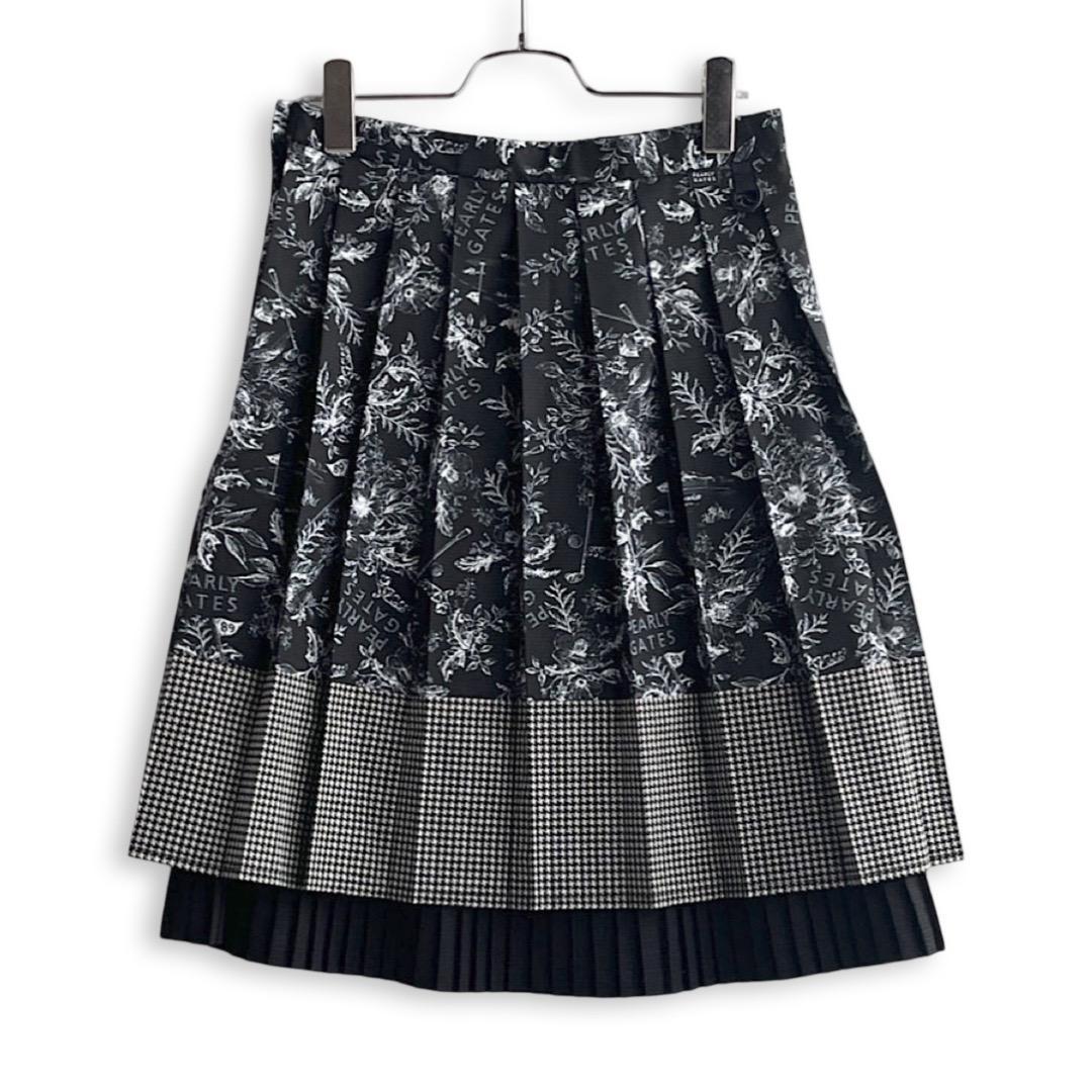 736 パーリーゲイツ 定価39,600円 花柄プリーツ切替スカート 0 S