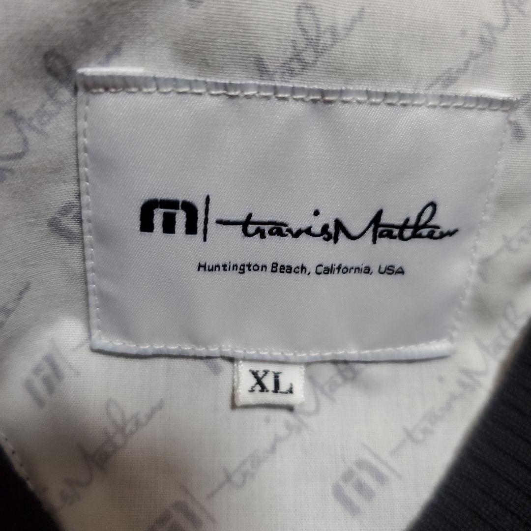 【美品】travisMathew　薄手ニット　ブラック　XL　ストライプ　タイト