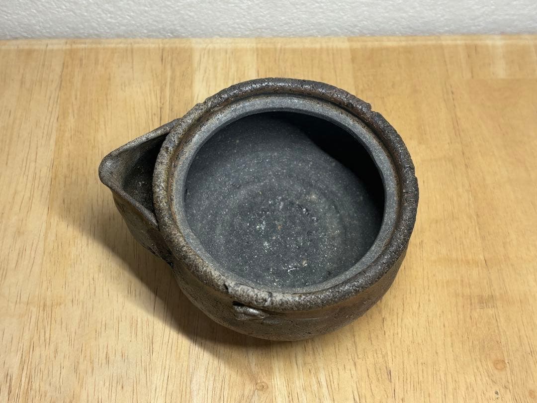 126. 備前焼 宝瓶 登り窯 松 手びねり 急須
