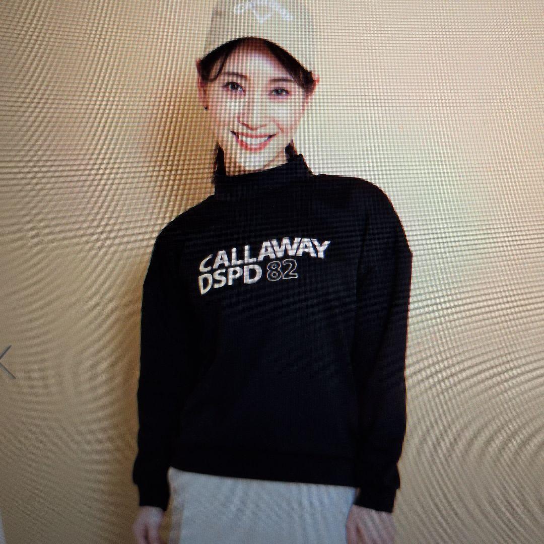 Callaway:レディース:Lサイズ:ダブルニット モックネック スウェット黒