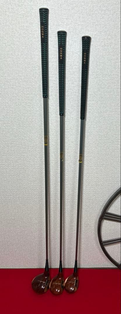 ヒロホンマ　パーシモンウッド　ゴルフクラブ　ヴィンテージ　3本セット