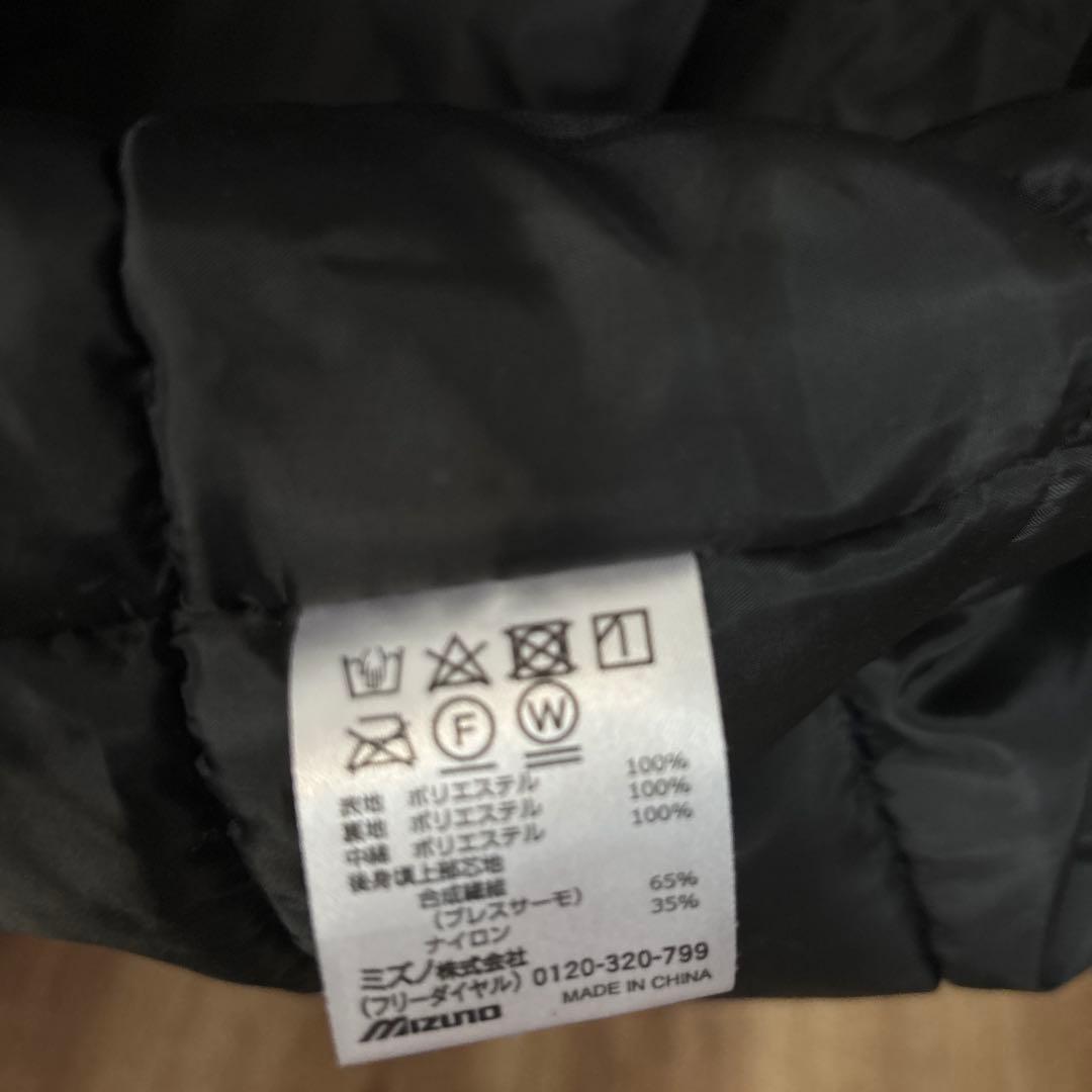 ミズノ公式 ブレスサーモ中綿 ミドル丈コート 黒　Mサイズ
