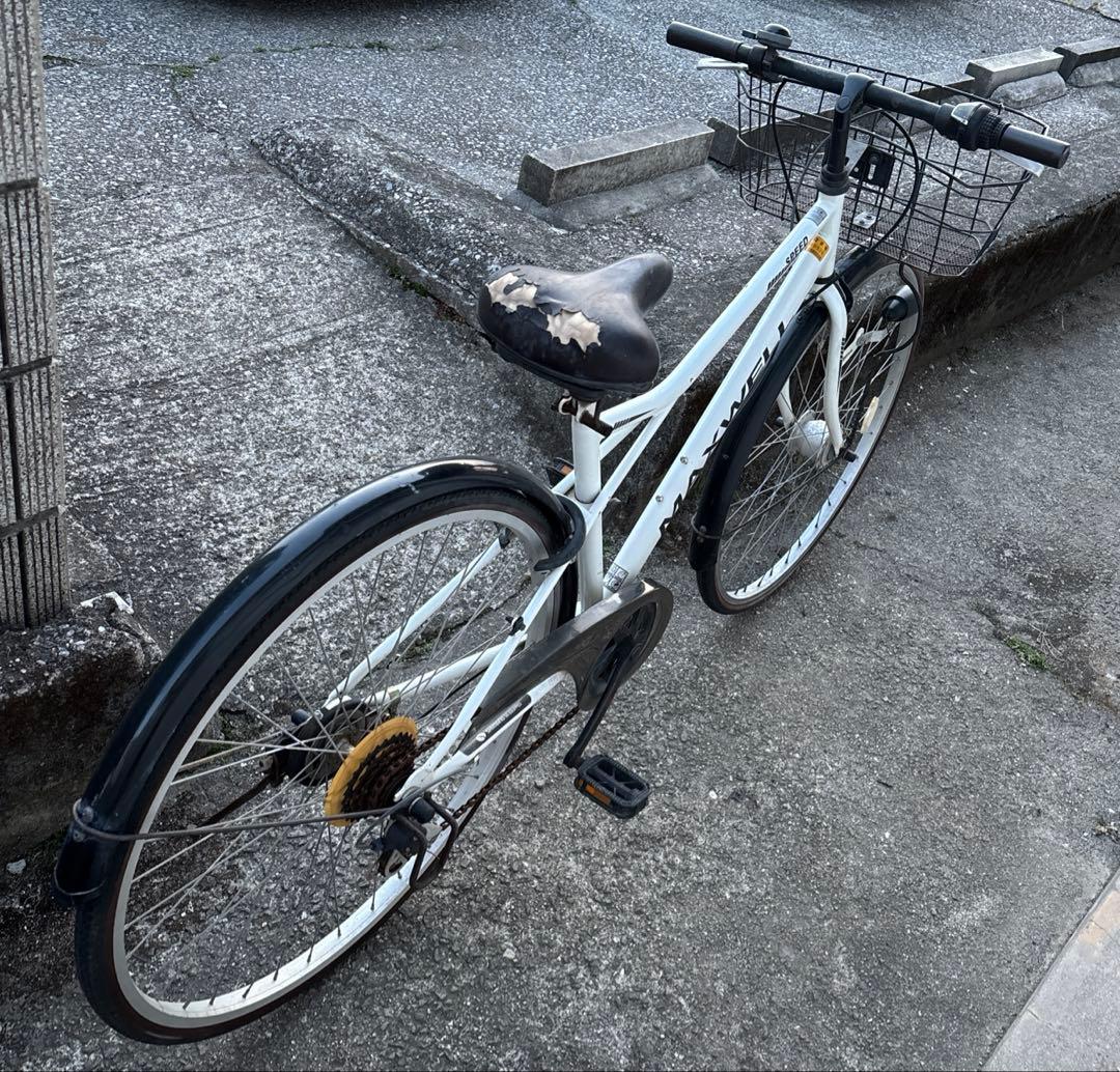 MANWELL パンクしない自転車 変速付き 前カゴあり