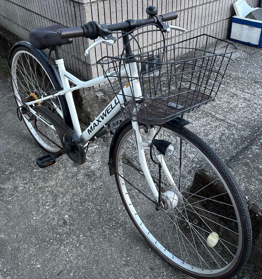 MANWELL パンクしない自転車 変速付き 前カゴあり