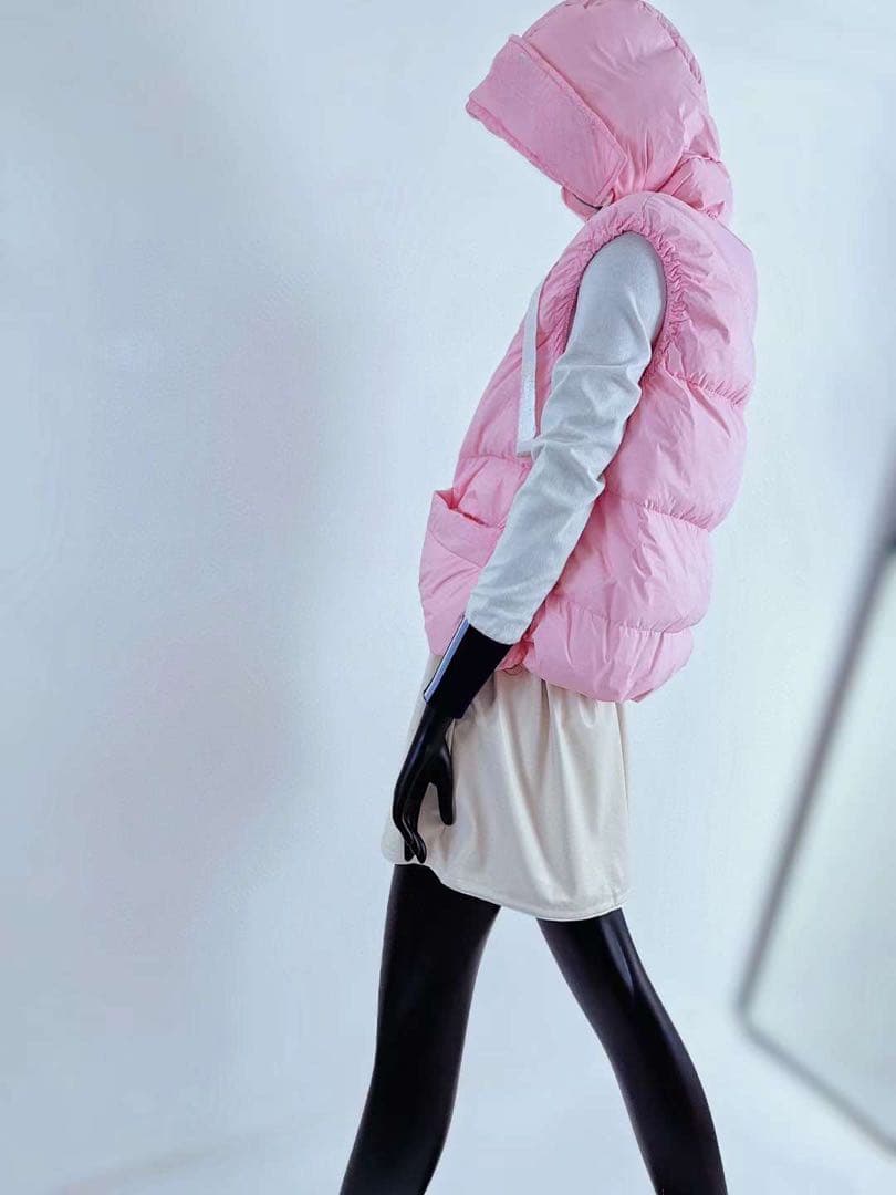 ゴルフウェア レディース 女性用 ダウンベスト ピンク、ブルーSML