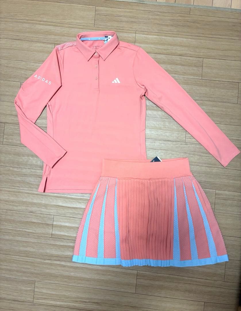 【新品M】adidas セットアップ ポロ & プライムニット プリーツスカート