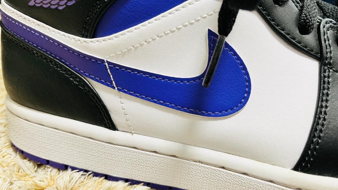 シューズ(男性用) NIKE AIR JORDAN 1MID BLACK/DARKIRISWHITE