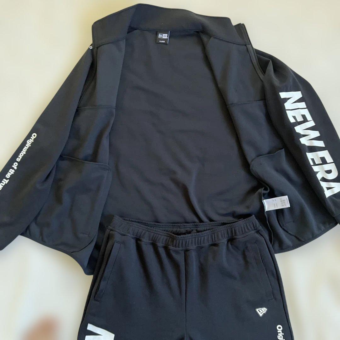 美品　ニューエラ セットアップ　ジャージ上下　ウォームアップシャツ　XL 黒