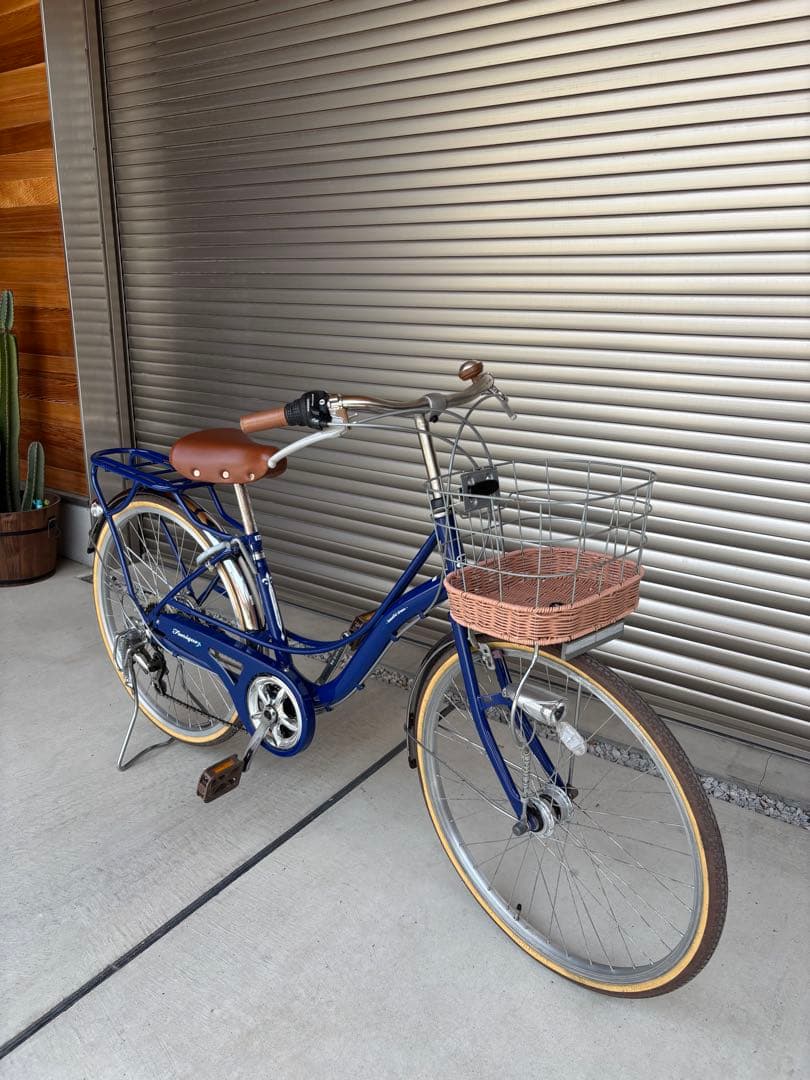 【ガレージ保管品】シティサイクル ネイビーブルー 24インチ