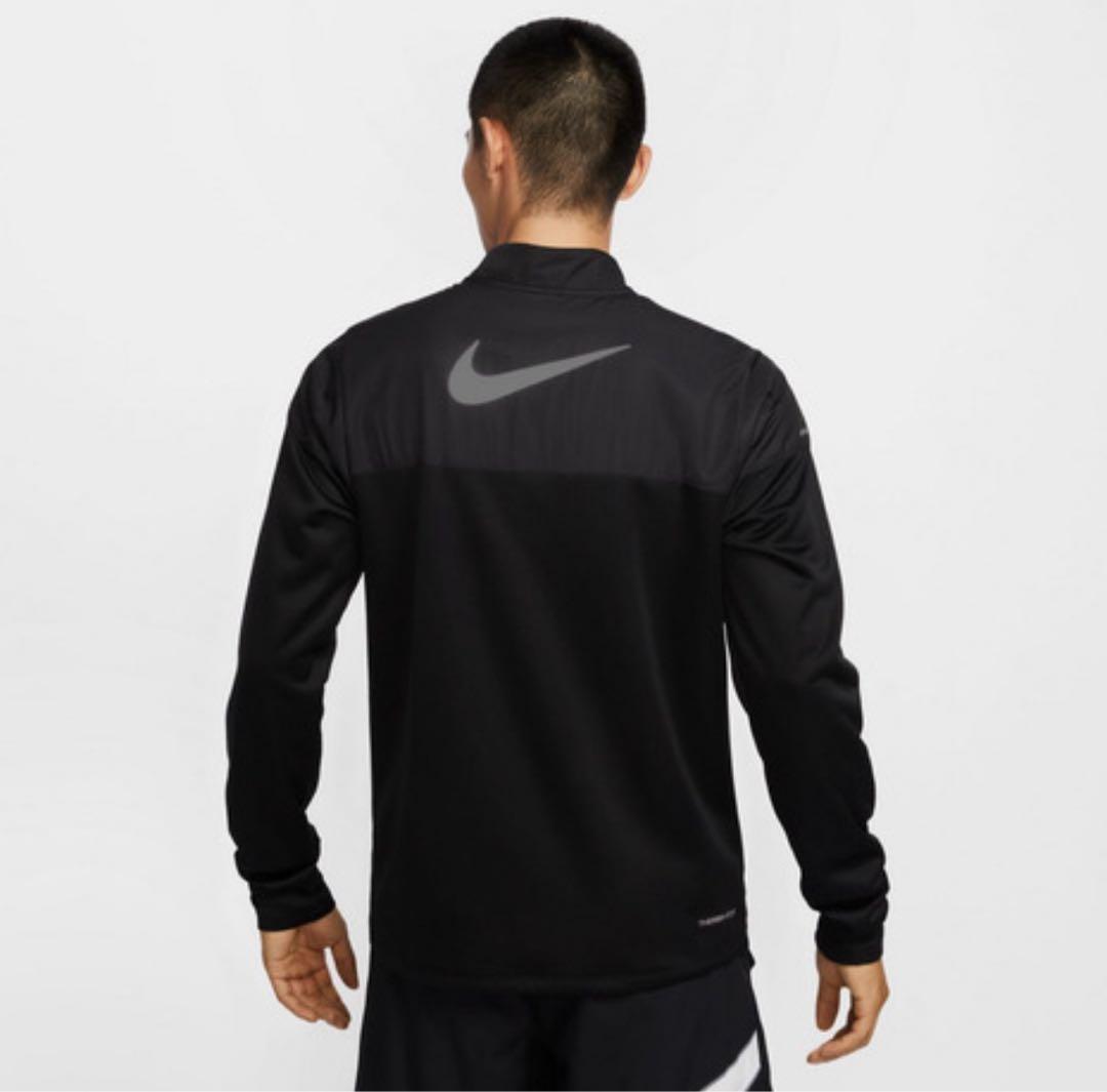 新品‼️ナイキ　Therma-FIT ハーフジップ 長袖 ランニングトップ　黒　M