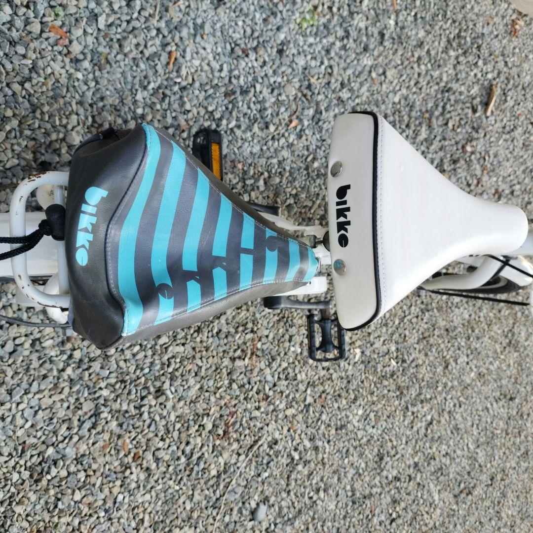 bikke 子供用自転車 ホワイト 補助輪とサドルカバー付き