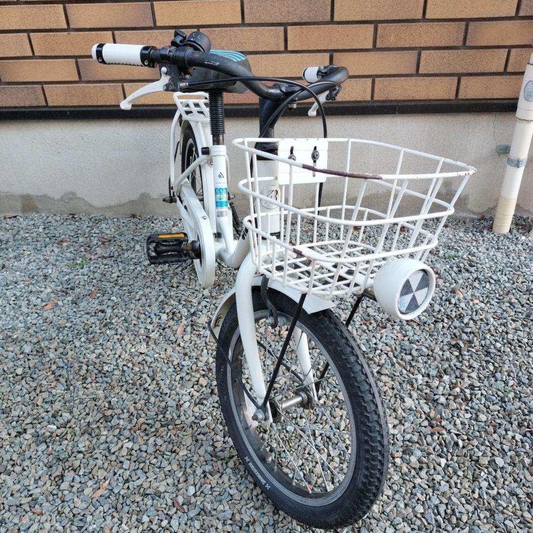 bikke 子供用自転車 ホワイト 補助輪とサドルカバー付き