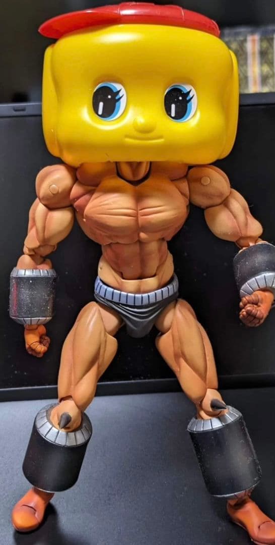 筋肉マン 可動式フィギュア ダンベル付き