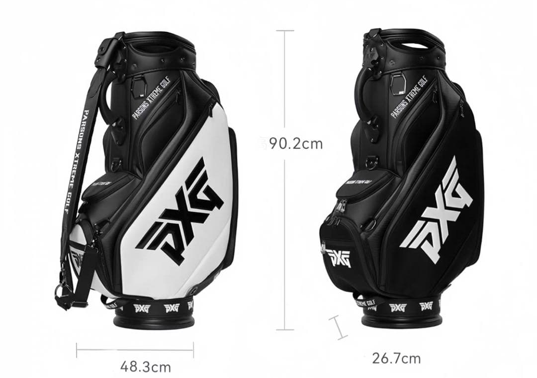 PXG ゴルフ キャディバッグ ゴルフバッグ クラブケース ホワイト 男女兼用