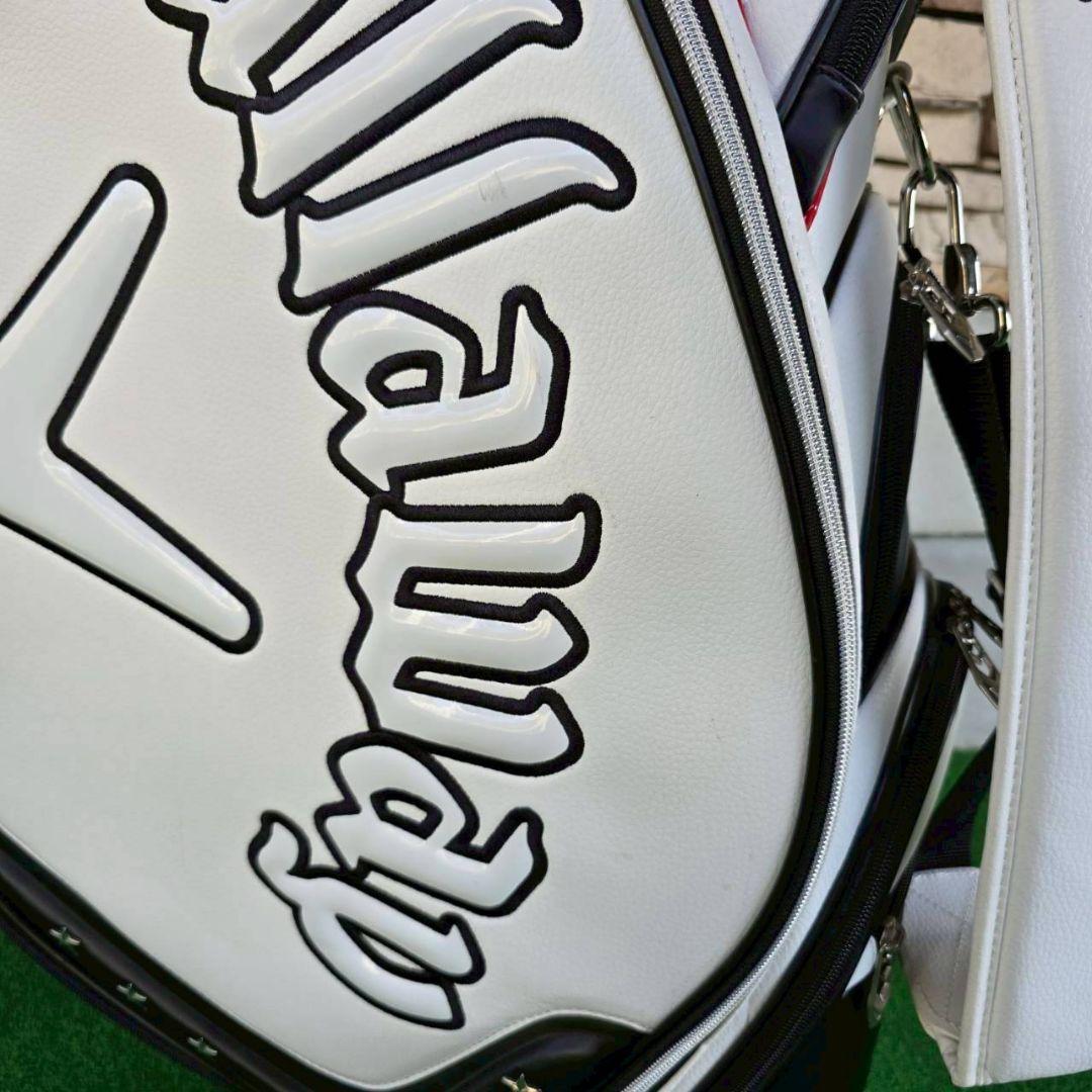 Callaway キャディバッグ ホワイト/ブラック ネームプレート付き