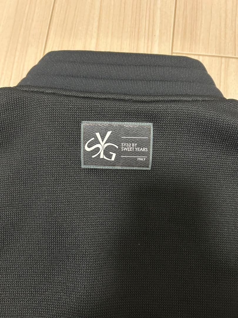 【美品】SY32 GOLF クオーターニット フルジップジャケット L 黒