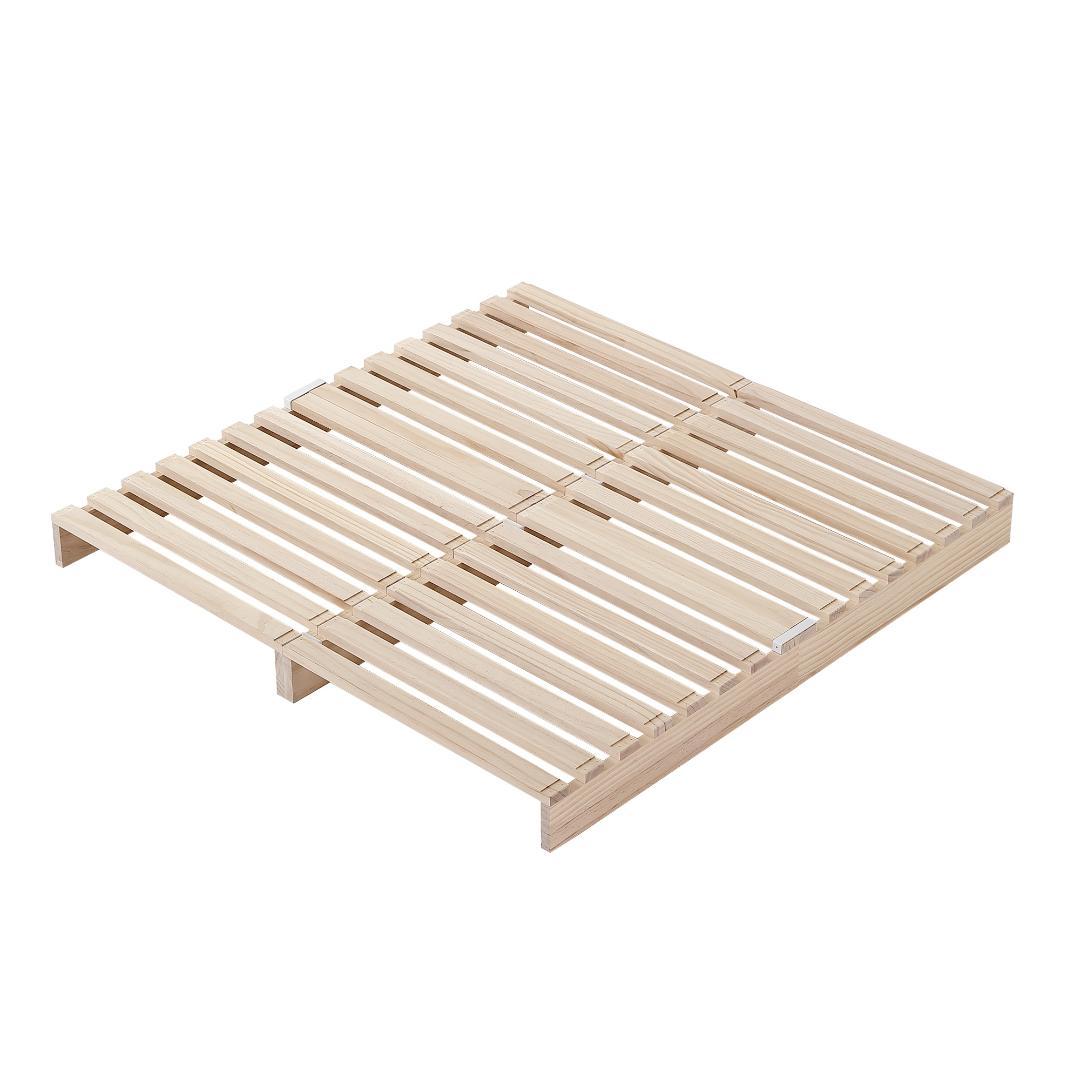 【新品】パレットベッド 50*50cm 4枚 コンセント付 天然木 組み換え自由