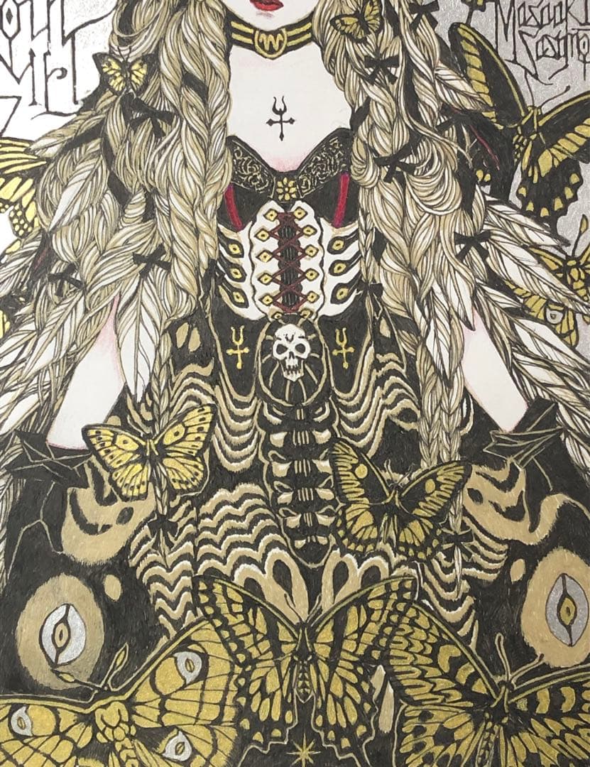 絵画 Moth Girl