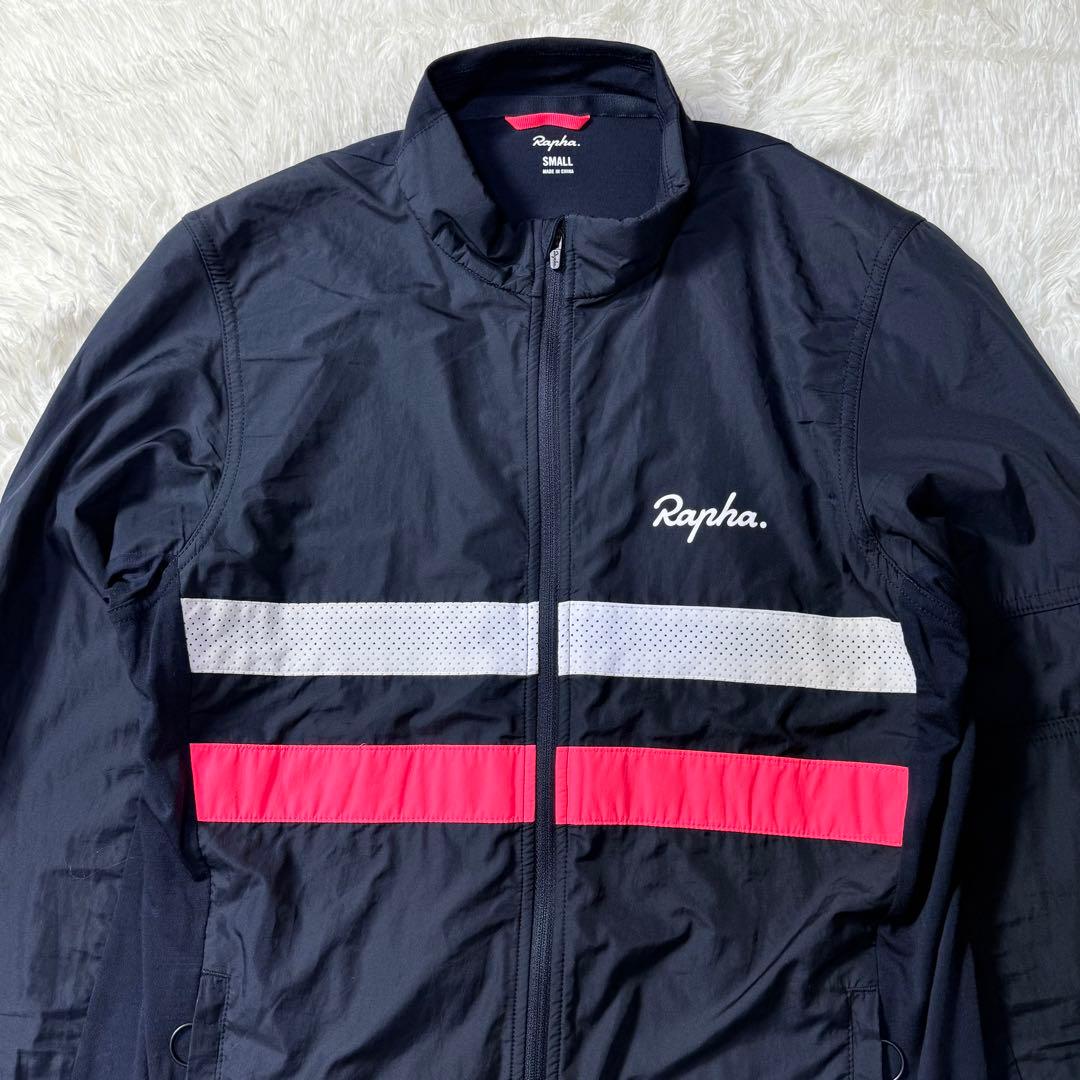 Rapha Brevet ウィンドブロックジャージ 長袖 S 反射ライン 紺