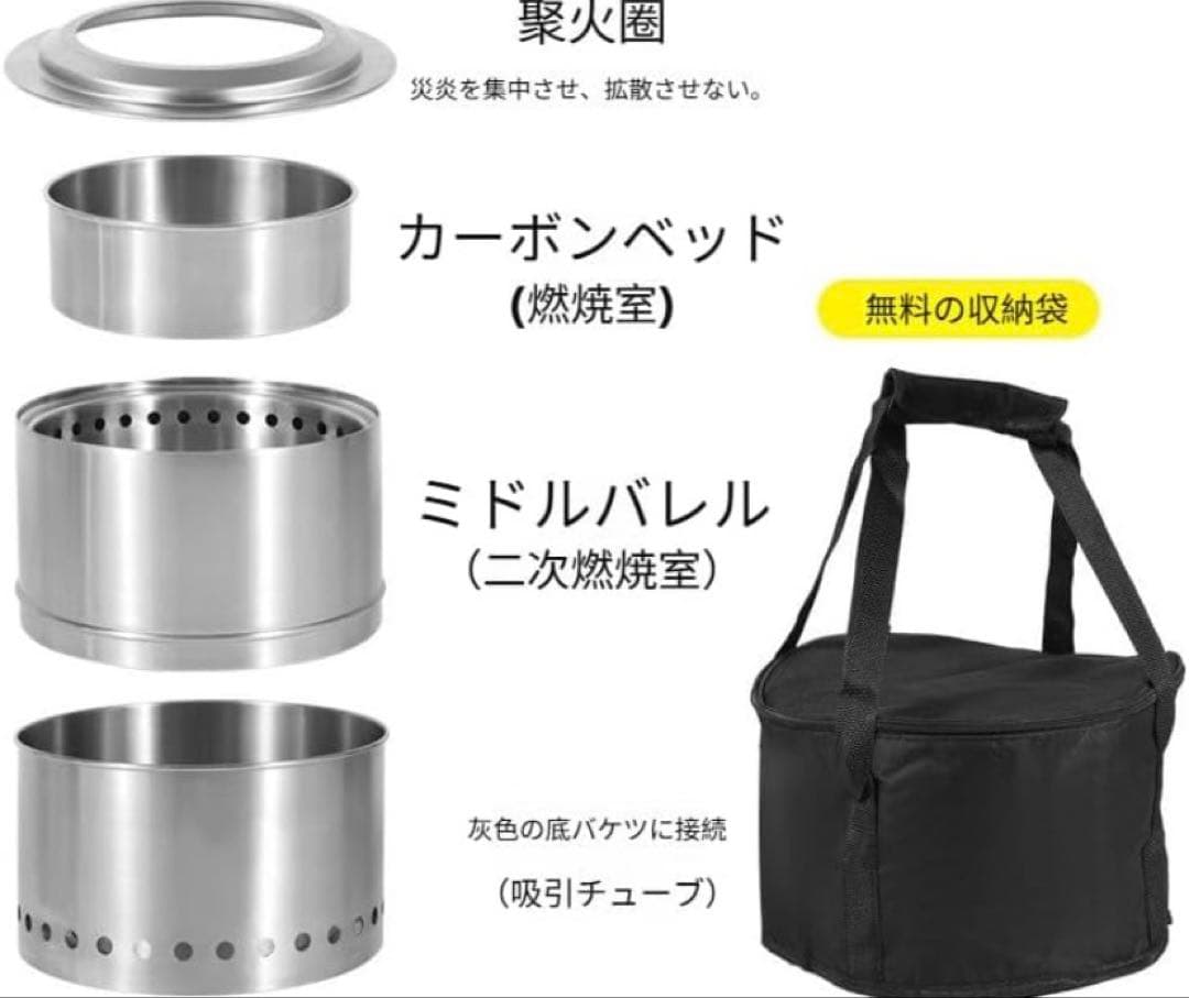 フレイムストーブ 二次燃焼 丸型薪ストーブ MumuElf ステンレス