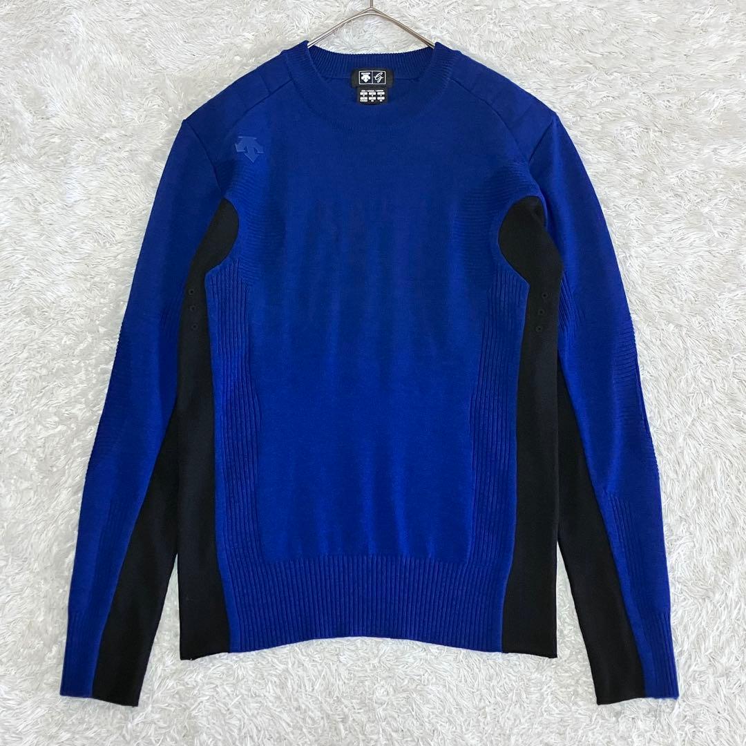 極美品 デサント ゴルフ メリノウール ヒートナビセーター ゴルフウェア　M