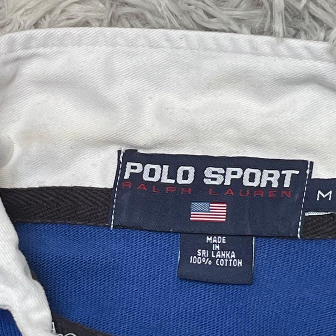 90s POLO SPORT ラルフローレン ラガーシャツ 星条旗ロゴ Mサイズ
