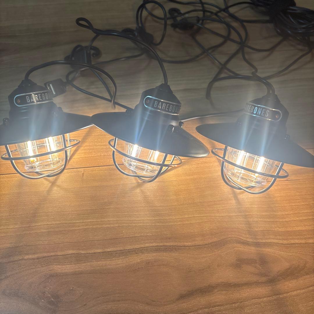 ベアボーンズ3連エジソンストリングライト LED ランタン ブラック