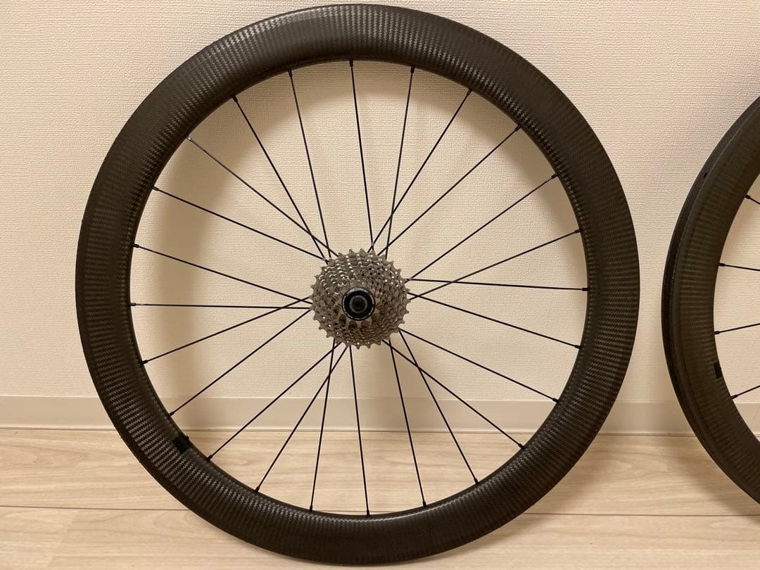 のむラボ組　カーボンホイール　リムブレーキ　1230g スプロケット付