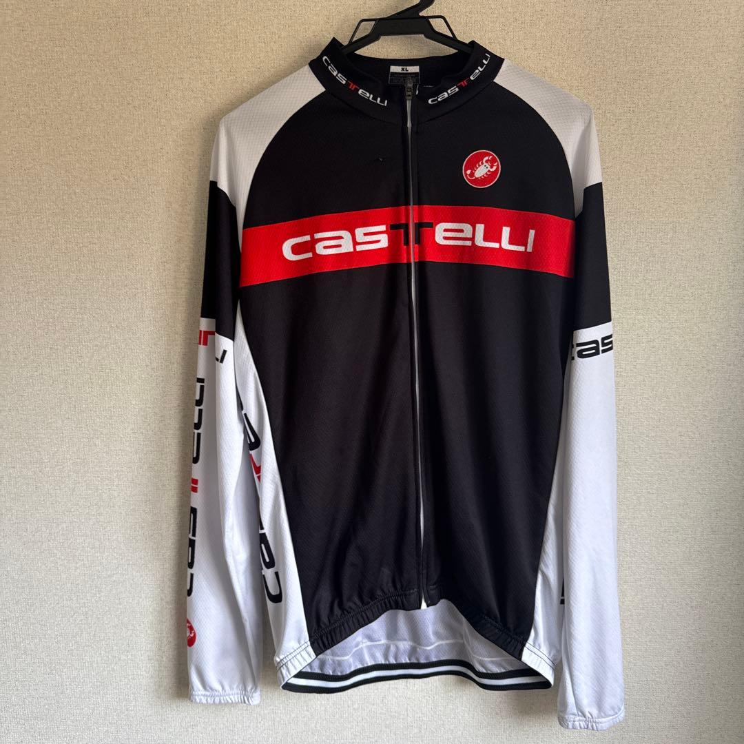 Castelli XL サイクルジャケット 長袖 黒赤白