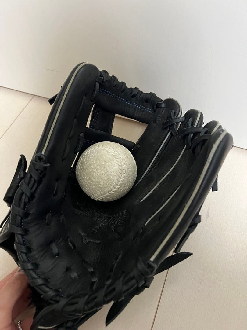 Mizuno 野球　グローブ 右投げ 黒/青　ミズノ　軟式　美品