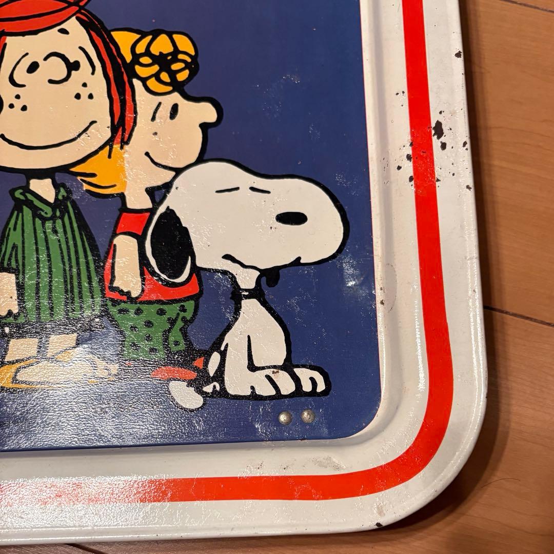 ☆昭和レトロ品☆1970's ヴィンテージPEANUTS スヌーピーメタルトレイ
