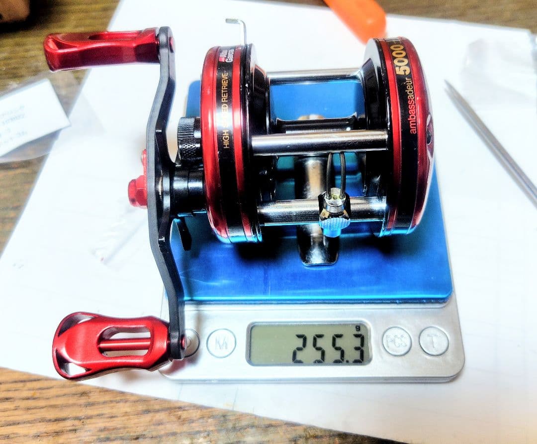 アンバサダー5000 カスタム4 BB カーボンハンドル軽量化フルオーバーホール