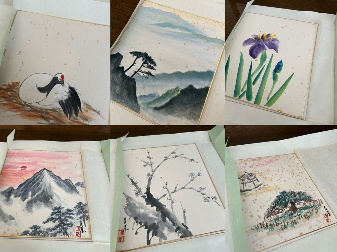 絵 色紙 37点 掛け軸 8点 置物 1点まとめ売り ジャンク