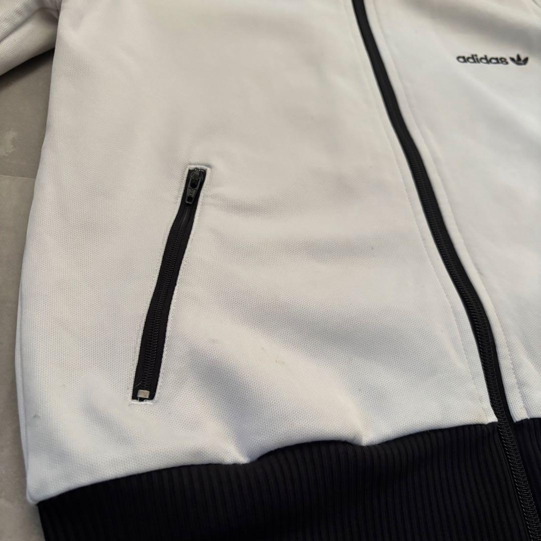 00s adidas アディダス　トラックジャケット　白黒　短丈　タイト　y2k