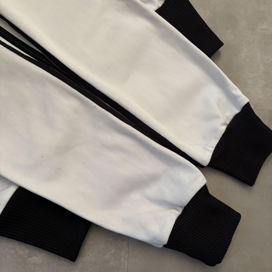 00s adidas アディダス　トラックジャケット　白黒　短丈　タイト　y2k