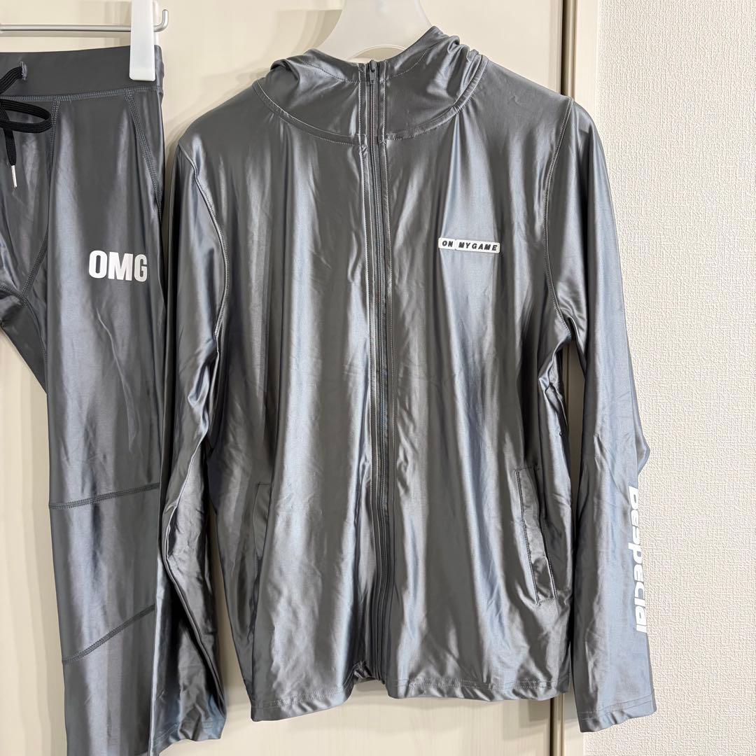 OMG GYM SPORTS WEAR SILVER 上下セット