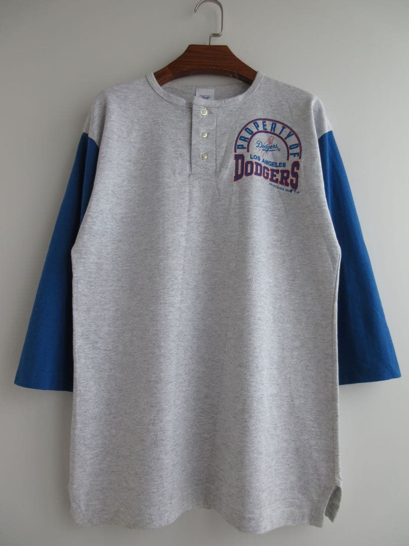 新品! 90s MLBロサンゼルスドジャース ARTEXヘンリーネックTシャツ