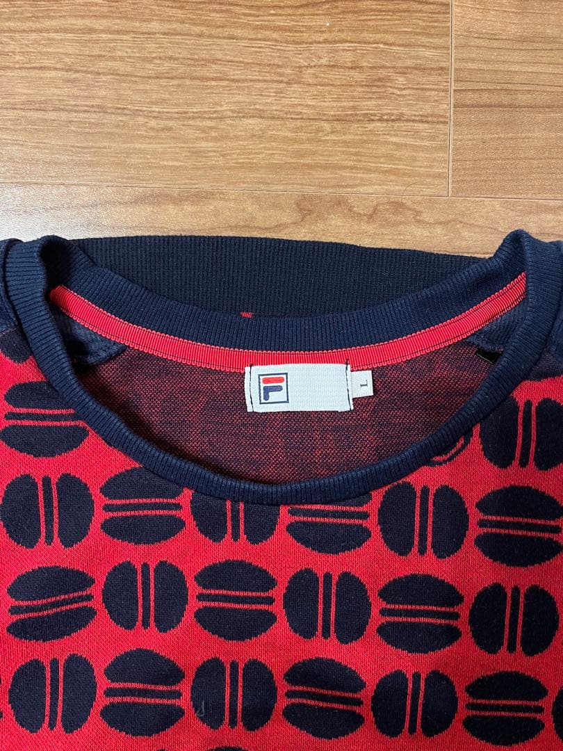 FILA フィラ セットアップ テニスウェア テニスボール柄 L 赤 紺