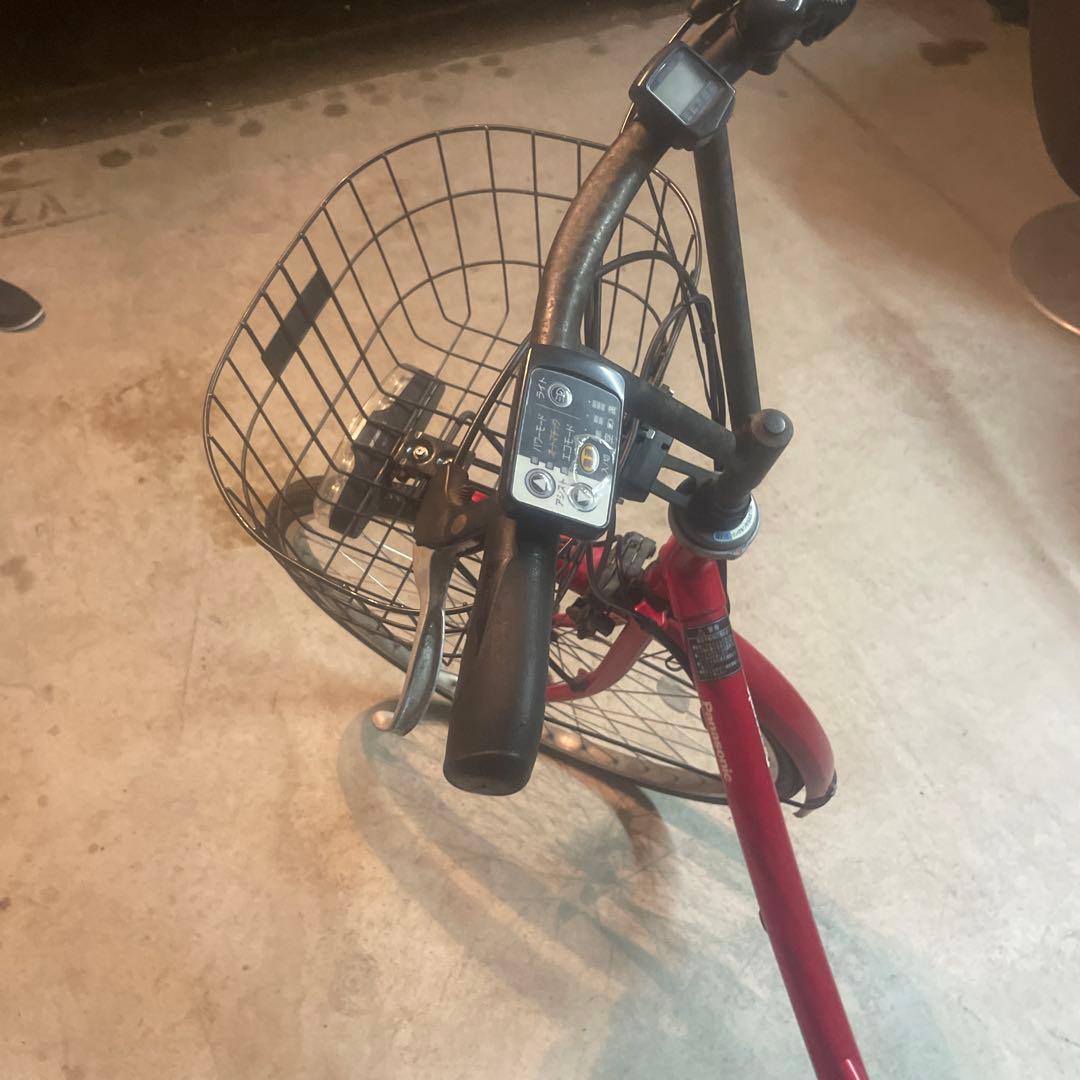 電動アシスト自転車　赤　バスケット付き