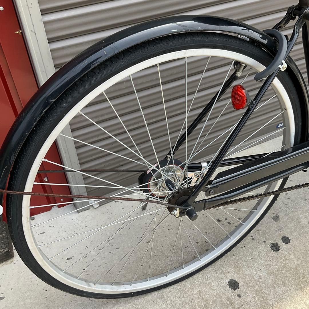 【前橋市内引渡し】自転車27インチ カゴ/鍵/ライト付き
