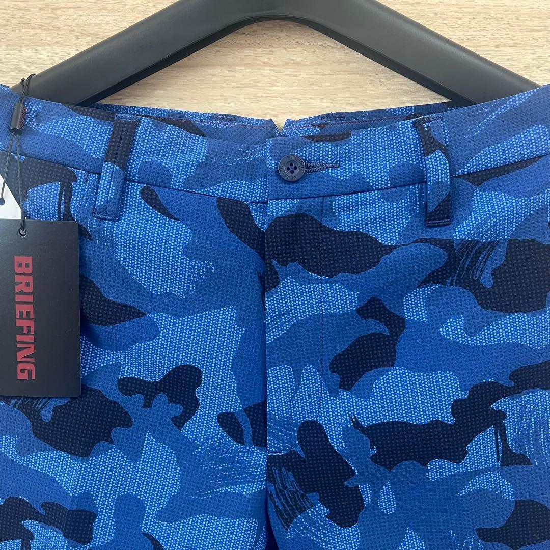 新品★27,500円 メンズS BRIEFING カモフラショートパンツ 青黒