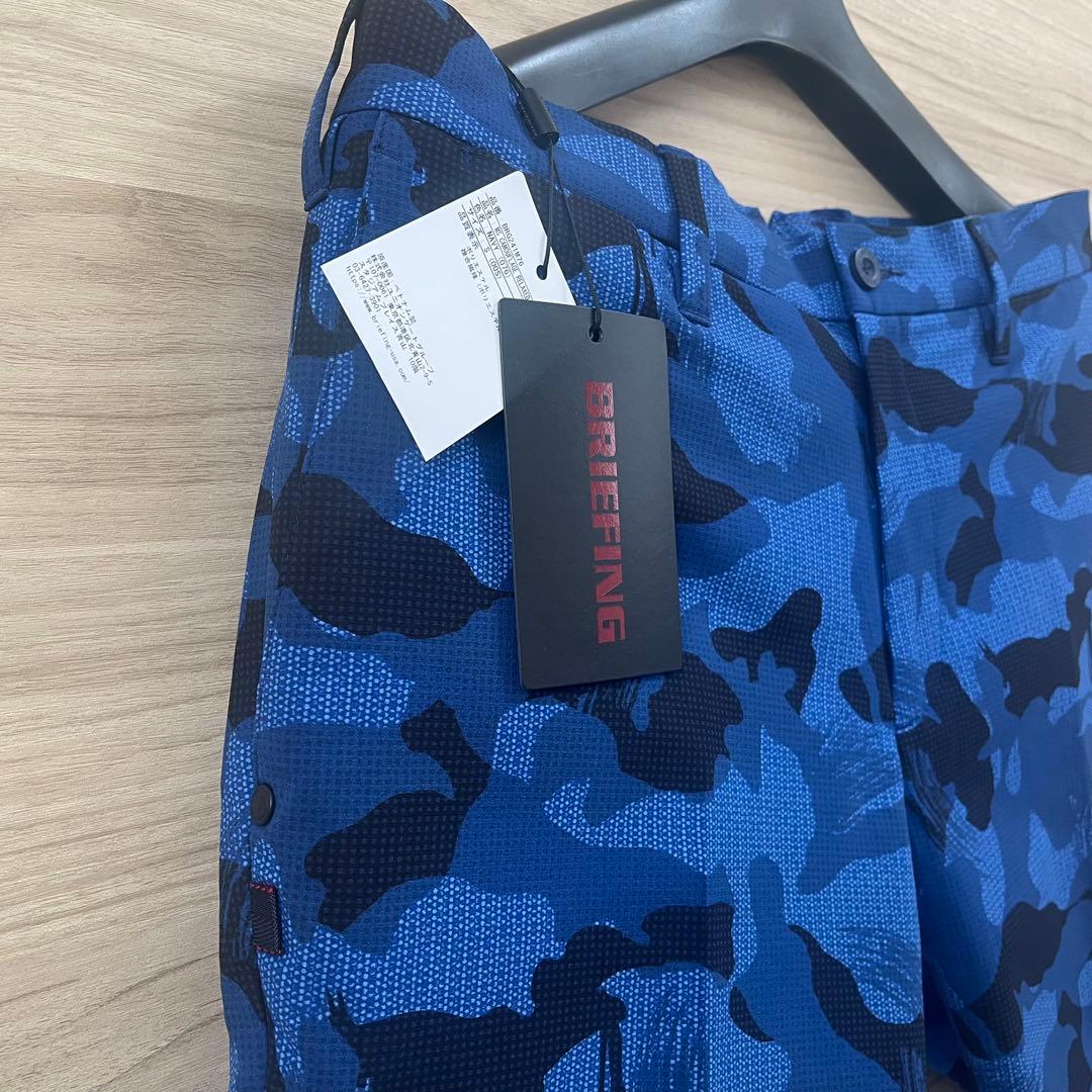 新品★27,500円 メンズS BRIEFING カモフラショートパンツ 青黒
