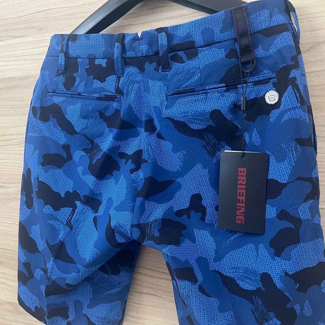 新品★27,500円 メンズS BRIEFING カモフラショートパンツ 青黒