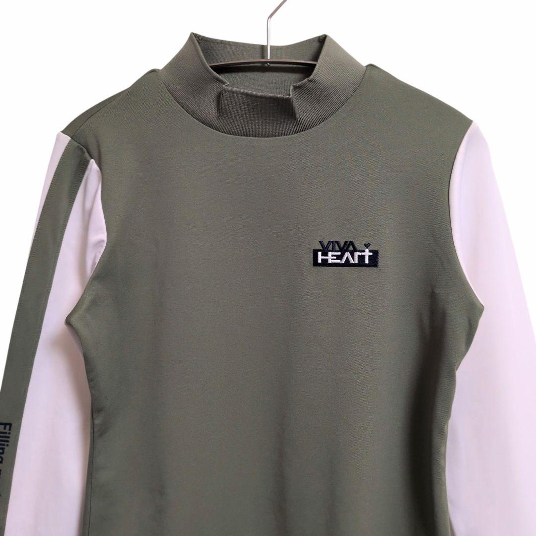 VIVA HEARTビバハート ベア鹿の子 ストレッチ モックネック 長袖シャツ