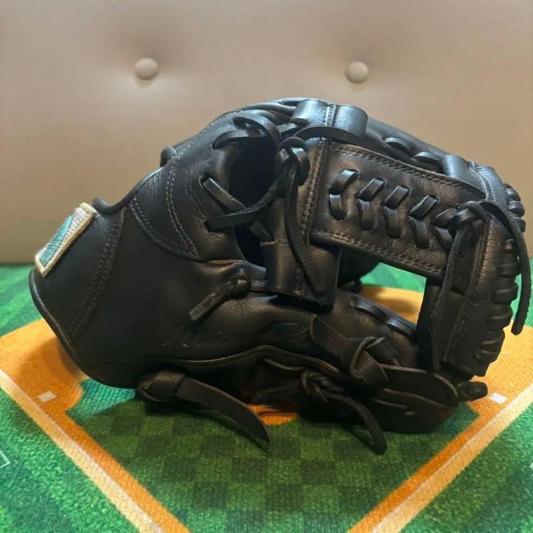 内野手用 軟式グローブ 久保田スラッガー ラベル交換済 ミズノプロ 黒